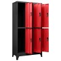 Anthracite gray and red steel locker 90x45x180 cm by vidaXL, Lockers and storage cabinets - Ref: Foro24-339801, Price: 318,23...