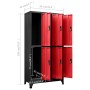 Anthracite gray and red steel locker 90x45x180 cm by vidaXL, Lockers and storage cabinets - Ref: Foro24-339801, Price: 318,23...