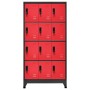 Anthracite gray and red steel locker 90x45x180 cm by vidaXL, Lockers and storage cabinets - Ref: Foro24-339817, Price: 380,39...