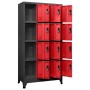 Anthracite gray and red steel locker 90x45x180 cm by vidaXL, Lockers and storage cabinets - Ref: Foro24-339817, Price: 380,39...