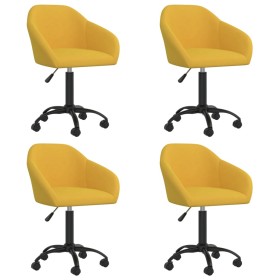 Swivel dining chairs 4 units yellow velvet by vidaXL, dining chairs - Ref: Foro24-3089646, Price: 275,99 €, Discount: %