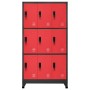 Anthracite gray and red steel locker 90x45x180 cm by vidaXL, Lockers and storage cabinets - Ref: Foro24-339809, Price: 324,26...