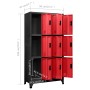 Anthracite gray and red steel locker 90x45x180 cm by vidaXL, Lockers and storage cabinets - Ref: Foro24-339809, Price: 324,26...