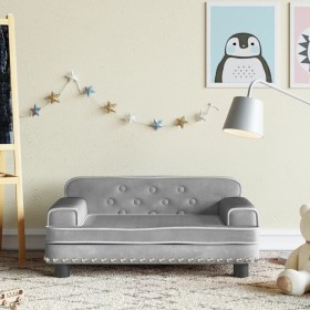 Children's sofa in light gray velvet 70x45x30 cm by vidaXL, Baby and Toddler Furniture - Ref: Foro24-3196294, Price: 68,99 €,...