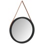 Wall mirror with black strap Ø55 cm by vidaXL, Mirrors - Ref: Foro24-351543, Price: 44,08 €, Discount: %