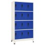 Grauer und blauer Stahlschrank 90x45x180 cm von vidaXL, Schließfächer und Lagerschränke - Ref: Foro24-339818, Preis: 326,49 €...