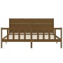 Estructura de cama con cabecero madera maciza marrón miel de vidaXL, Camas y somieres - Ref: Foro24-3192769, Precio: 210,30 €...