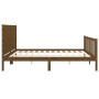 Honey brown solid wood bed frame with headboard by vidaXL, Beds and slatted bases - Ref: Foro24-3192769, Price: 210,99 €, Dis...