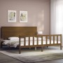 Estructura de cama con cabecero madera maciza marrón miel de vidaXL, Camas y somieres - Ref: Foro24-3193419, Precio: 203,91 €...