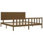 Estructura de cama con cabecero madera maciza marrón miel de vidaXL, Camas y somieres - Ref: Foro24-3193419, Precio: 203,91 €...