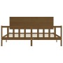 Estructura de cama con cabecero madera maciza marrón miel de vidaXL, Camas y somieres - Ref: Foro24-3193419, Precio: 203,91 €...