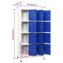 Gray and blue steel locker 90x45x180 cm by vidaXL, Lockers and storage cabinets - Ref: Foro24-339818, Price: 338,99 €, Discou...