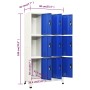 Gray and blue steel locker 90x45x180 cm by vidaXL, Lockers and storage cabinets - Ref: Foro24-339810, Price: 312,26 €, Discou...