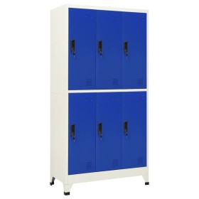 Gray and blue steel locker 90x45x180 cm by vidaXL, Lockers and storage cabinets - Ref: Foro24-339802, Price: 326,81 €, Discou...