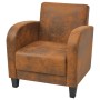 Brown artificial suede leather armchair by vidaXL, Armchairs - Ref: Foro24-243588, Price: 218,36 €, Discount: %