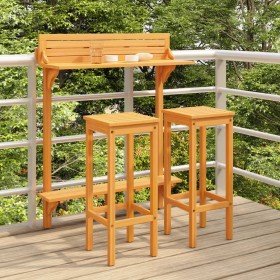 Balcony bar set 3 pieces solid acacia wood by vidaXL, Garden sets - Ref: Foro24-310254, Price: 108,09 €, Discount: %