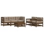 Garden furniture set 6 pieces and honey brown solid wood cushions by vidaXL, Garden sets - Ref: Foro24-3185818, Price: 606,14...