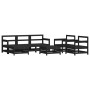 7-teiliges Gartenmöbel-Set und Massivholzkissen schwarz von vidaXL, Gartensets - Ref: Foro24-3185826, Preis: 646,85 €, Rabatt: %