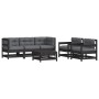 Garden furniture set 6 pieces and black solid wood cushions by vidaXL, Garden sets - Ref: Foro24-3185819, Price: 640,99 €, Di...