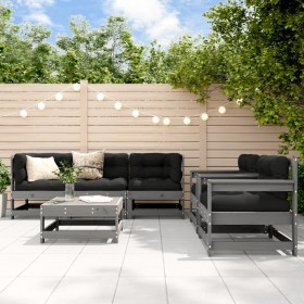 Garden furniture set 6 pieces and gray solid wood cushions by vidaXL, Garden sets - Ref: Foro24-3185817, Price: 613,99 €, Dis...