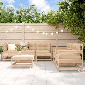 6-piece garden furniture set and solid wood cushions by vidaXL, Garden sets - Ref: Foro24-3185815, Price: 559,20 €, Discount: %