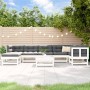 Gartenmöbel-Set 8-teilig und weiße Massivholzkissen von vidaXL, Gartensets - Ref: Foro24-3185844, Preis: 759,93 €, Rabatt: %