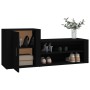 Shoe cabinet made of black plywood wood 130x35x54 cm by vidaXL, Shoe racks and shoe organizers - Ref: Foro24-816745, Price: 7...