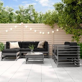 Garden furniture set 7 pieces and gray solid wood cushions by vidaXL, Garden sets - Ref: Foro24-3185838, Price: 717,23 €, Dis...