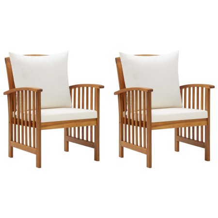 Garden chairs with cushions 2 units solid acacia wood by vidaXL, Garden chairs - Ref: Foro24-310257, Price: 219,05 €, Discoun...