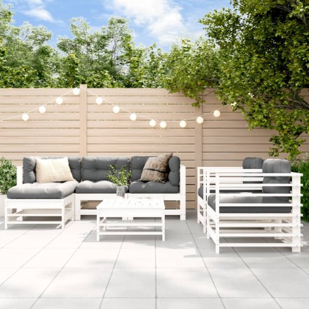 7-piece garden furniture set and white solid wood cushions by vidaXL, Garden sets - Ref: Foro24-3185837, Price: 718,16 €, Dis...