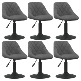 Sillas de comedor giratorias 6 unidades terciopelo gris oscuro de vidaXL, Sillas de comedor - Ref: Foro24-3088803, Precio: 32...