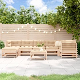 8-piece garden furniture set and solid wood cushions by vidaXL, Garden sets - Ref: Foro24-3185857, Price: 714,99 €, Discount: %