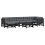 Garden furniture set 8 pieces and black solid wood cushions by vidaXL, Garden sets - Ref: Foro24-3185861, Price: 875,71 €, Di...