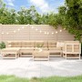 8-piece garden furniture set with solid wood cushions by vidaXL, Garden sets - Ref: Foro24-3185864, Price: 651,83 €, Discount: %