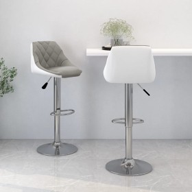 Kitchen stools 2 units synthetic leather gray and white by vidaXL, Kitchen stools - Ref: Foro24-335244, Price: 146,23 €, Disc...