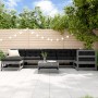 8-piece garden furniture set with solid wood gray cushions by vidaXL, Garden sets - Ref: Foro24-3185887, Price: 716,11 €, Dis...