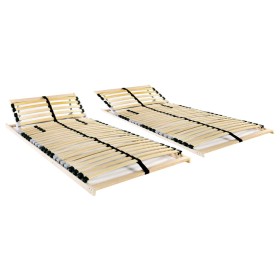 Slatted bed bases with 28 slats 7 zones 2 units 70x200 cm by vidaXL, Beds and slatted bases - Ref: Foro24-3051415, Price: 165...