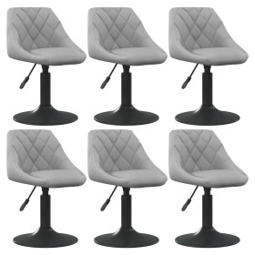 6pcs Light Gray Velvet Swivel Dining Chairs by vidaXL, dining chairs - Ref: Foro24-3088802, Price: 354,65 €, Discount: %