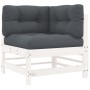 Garden furniture set 8 pieces with solid wood white cushions by vidaXL, Garden sets - Ref: Foro24-3185879, Price: 861,71 €, D...