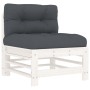 Garden furniture set 8 pieces with solid wood white cushions by vidaXL, Garden sets - Ref: Foro24-3185879, Price: 859,99 €, D...