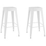 Stackable bar stools 2 units in white metal by vidaXL, Kitchen stools - Ref: Foro24-248148, Price: 136,98 €, Discount: %