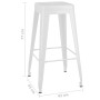 Stackable bar stools 2 units in white metal by vidaXL, Kitchen stools - Ref: Foro24-248148, Price: 136,98 €, Discount: %