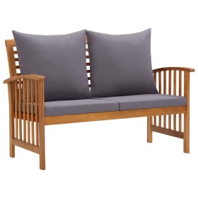 Banco de jardín con cojines 119 cm madera maciza de acacia de vidaXL, Bancos de jardín - Ref: Foro24-310261, Precio: 185,99 €...