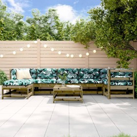 8-piece garden furniture set with impregnated pine wood cushions by vidaXL, Garden sets - Ref: Foro24-3185877, Price: 769,51 ...