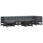 Garden furniture set 8 pieces and black solid wood cushions by vidaXL, Garden sets - Ref: Foro24-3185875, Price: 828,33 €, Di...