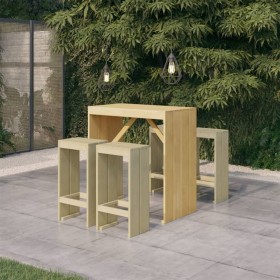 5-teiliges Gartenbar-Set aus imprägniertem Zirbenholz von vidaXL, Gartensets - Ref: Foro24-3096634, Preis: 253,97 €, Rabatt: %