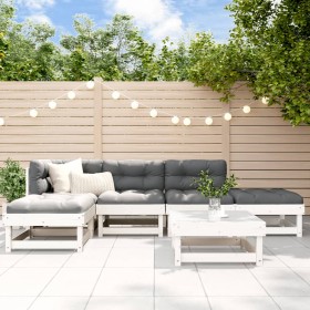 6-piece garden furniture set with solid white wood cushions by vidaXL, Garden sets - Ref: Foro24-3185893, Price: 511,99 €, Di...