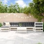 Garden furniture set 8 pieces with solid wood white cushions by vidaXL, Garden sets - Ref: Foro24-3185872, Price: 771,99 €, D...