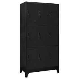 Black steel locker 90x45x180 cm by vidaXL, Lockers and storage cabinets - Ref: Foro24-339806, Price: 349,74 €, Discount: %