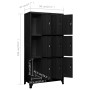 Black steel locker 90x45x180 cm by vidaXL, Lockers and storage cabinets - Ref: Foro24-339806, Price: 371,09 €, Discount: %